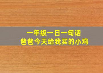 一年级一日一句话 爸爸今天给我买的小鸡